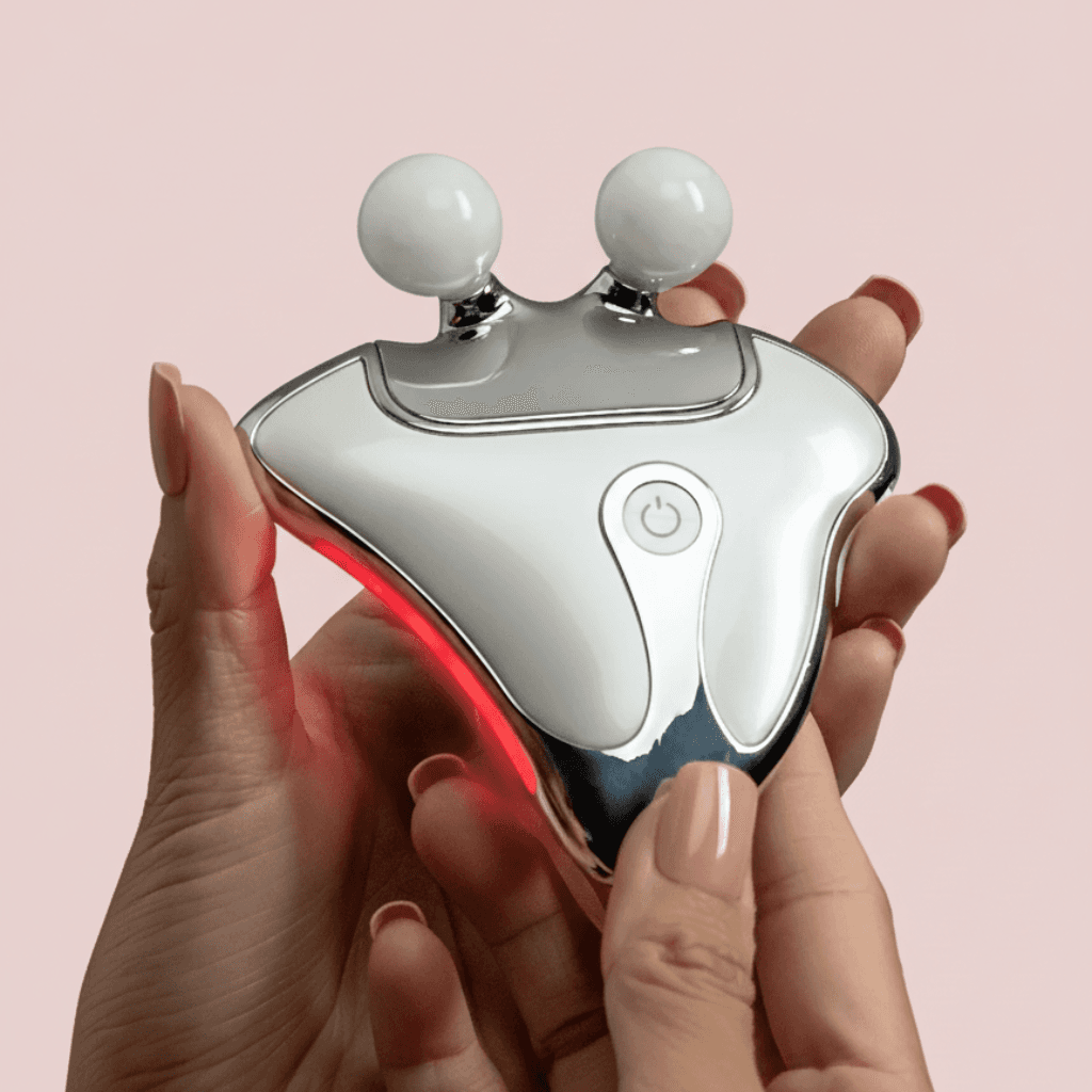 LynaFace LED Gua Sha Sculptor - Innowacyjne narzędzie 4-w-1 dla promiennej skóry: światło LED, ciepło, gua sha i rollery - kompleksowa pielęgnacja twarzy w jednej aplikacji